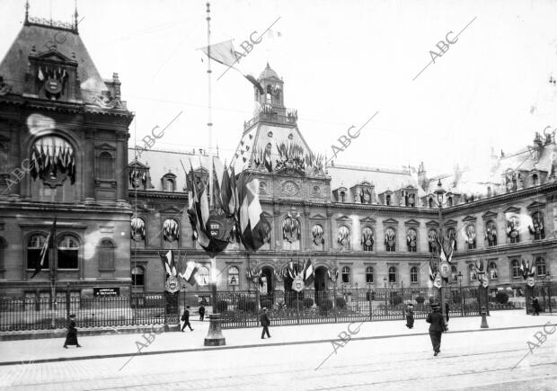 Un aspecto de la casa ayuntamiento de el Havre, ciudad Francesa, donde se ha...