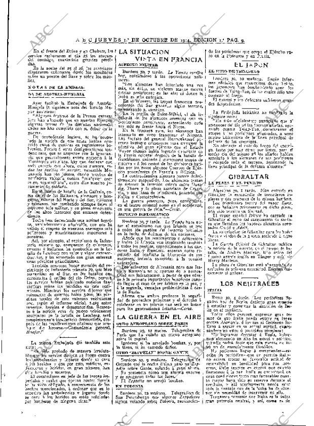 ABC MADRID 01-10-1914 página 9