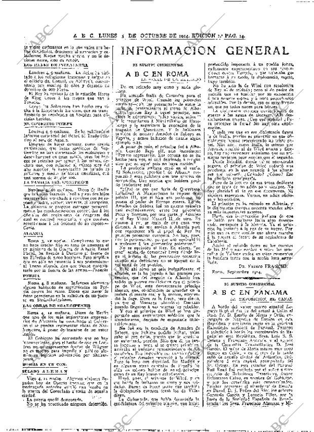 ABC MADRID 05-10-1914 página 14