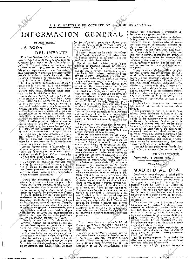 ABC MADRID 06-10-1914 página 14