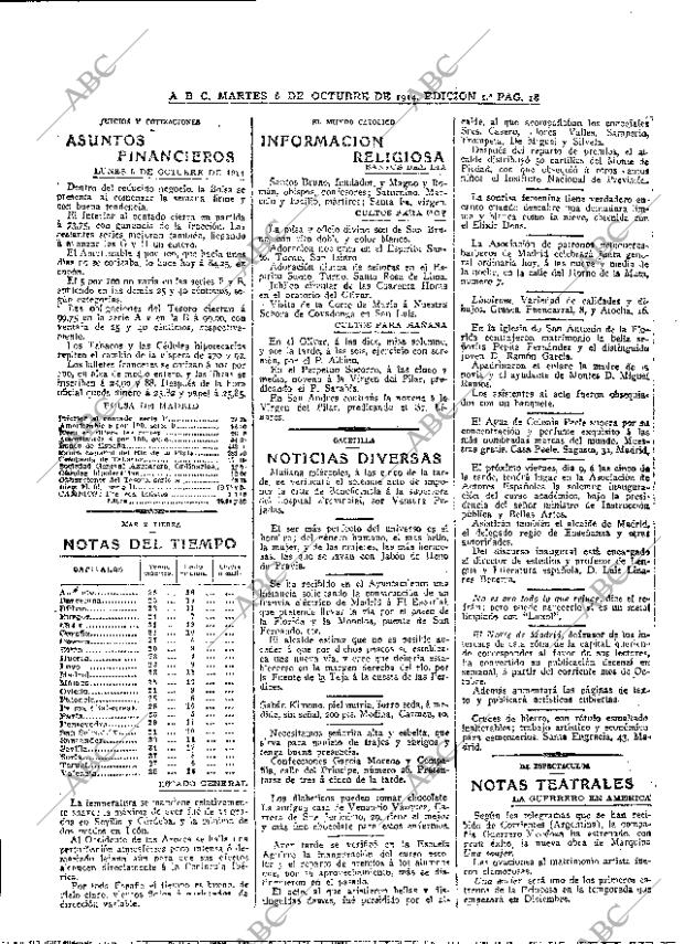 ABC MADRID 06-10-1914 página 18