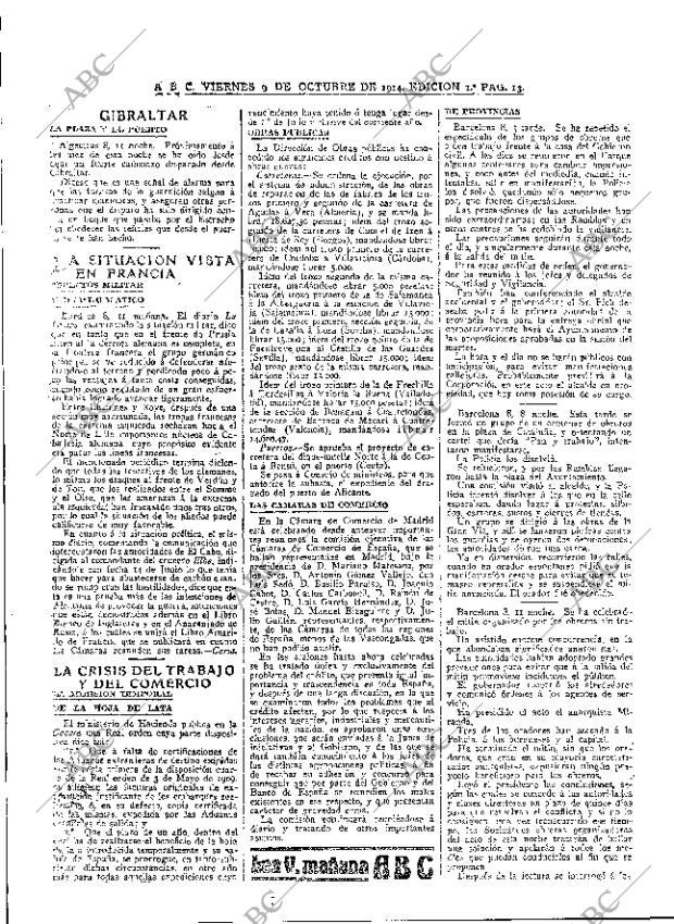ABC MADRID 09-10-1914 página 13