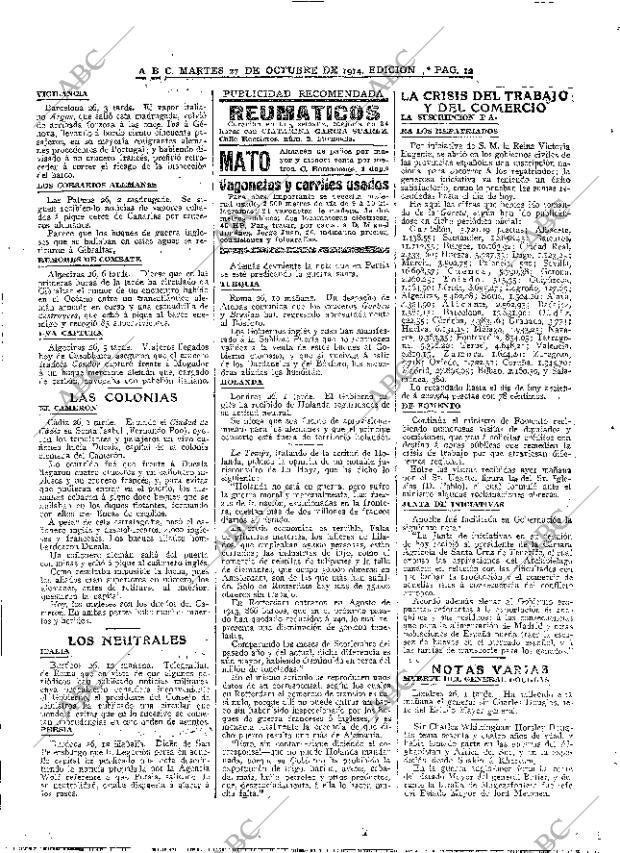 ABC MADRID 27-10-1914 página 12