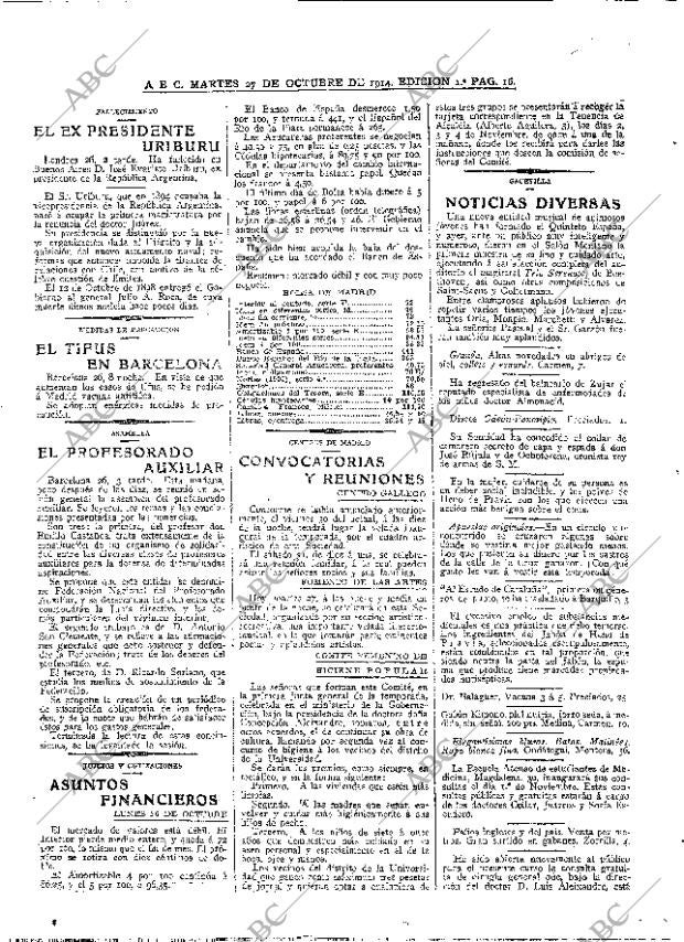 ABC MADRID 27-10-1914 página 16