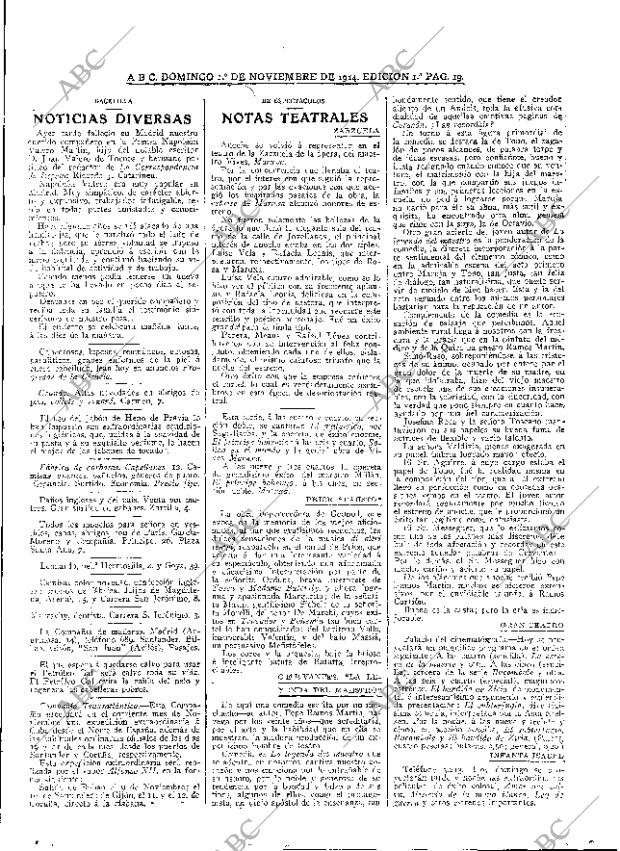 ABC MADRID 01-11-1914 página 19