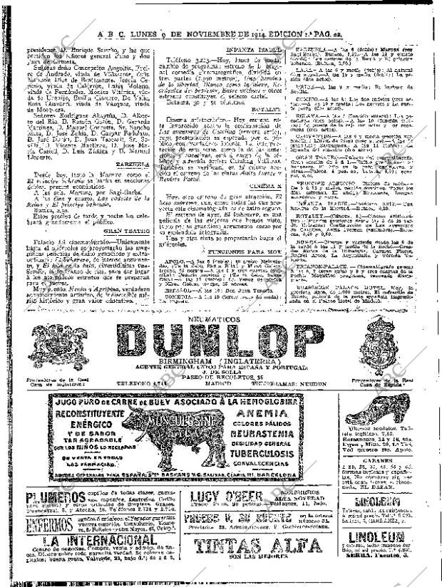 ABC MADRID 09-11-1914 página 22