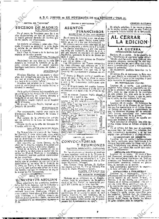 ABC MADRID 19-11-1914 página 20