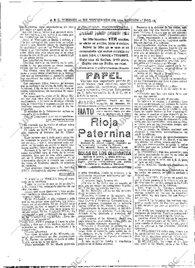 ABC MADRID 20-11-1914 página 14