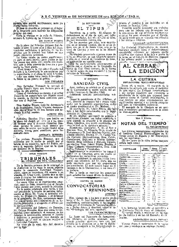 ABC MADRID 20-11-1914 página 21