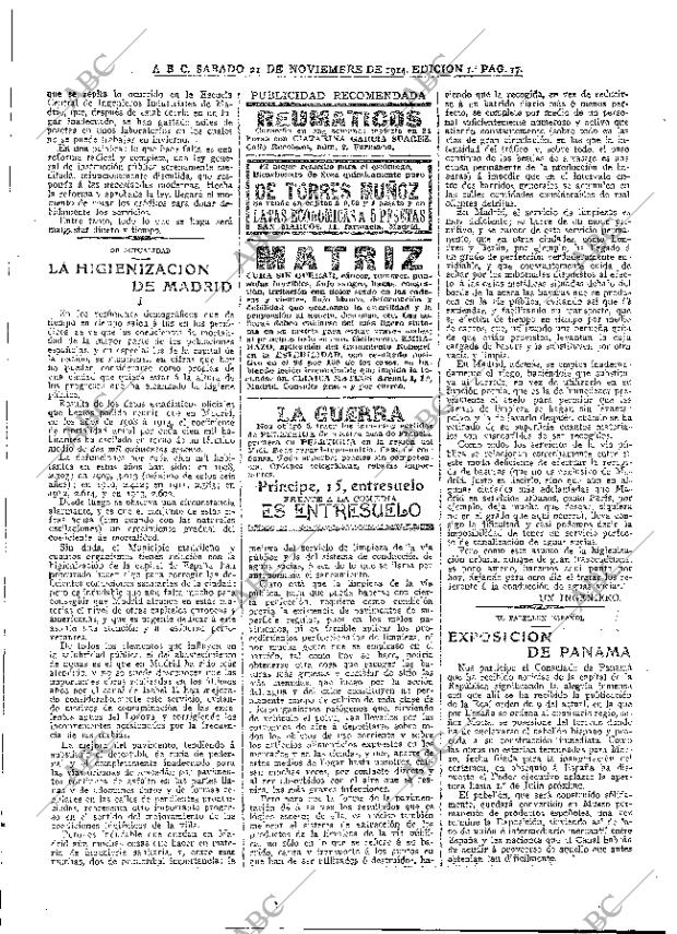 ABC MADRID 21-11-1914 página 17