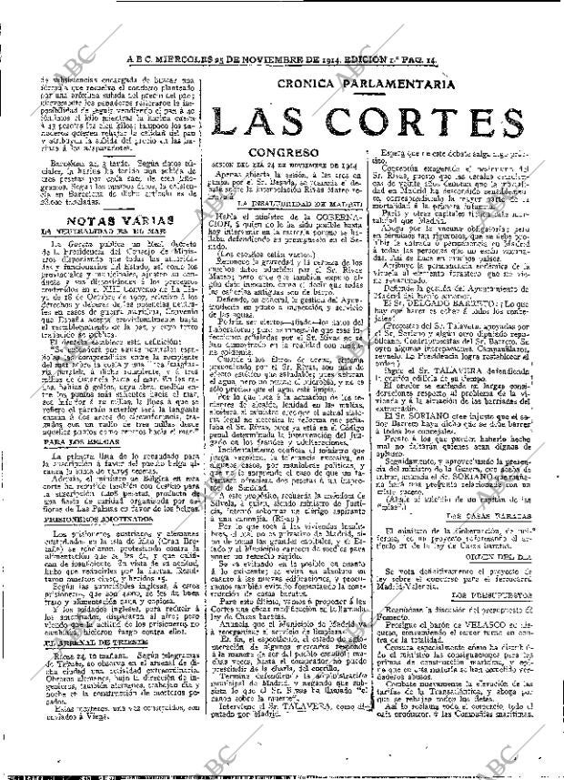 ABC MADRID 25-11-1914 página 14
