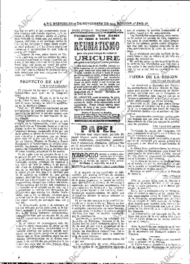 ABC MADRID 25-11-1914 página 16