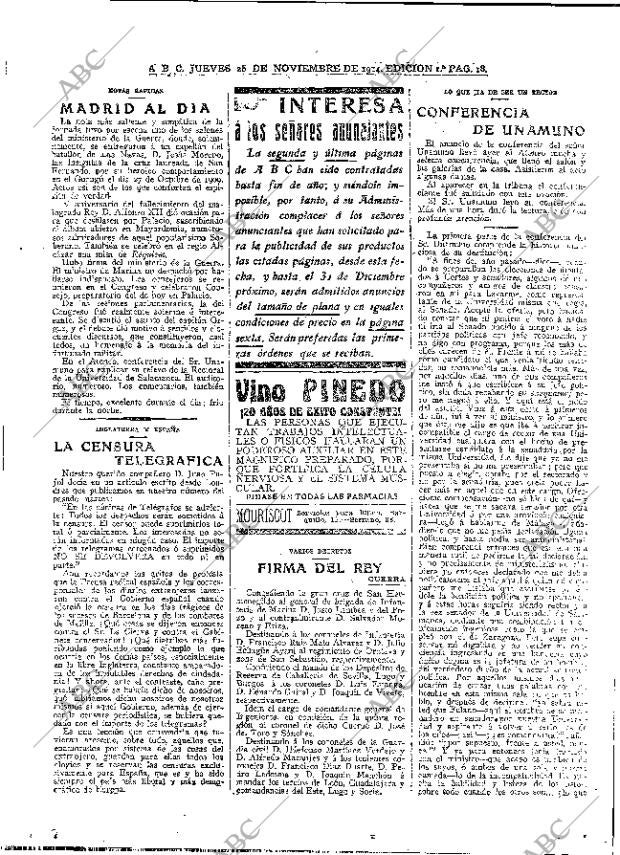 ABC MADRID 26-11-1914 página 18