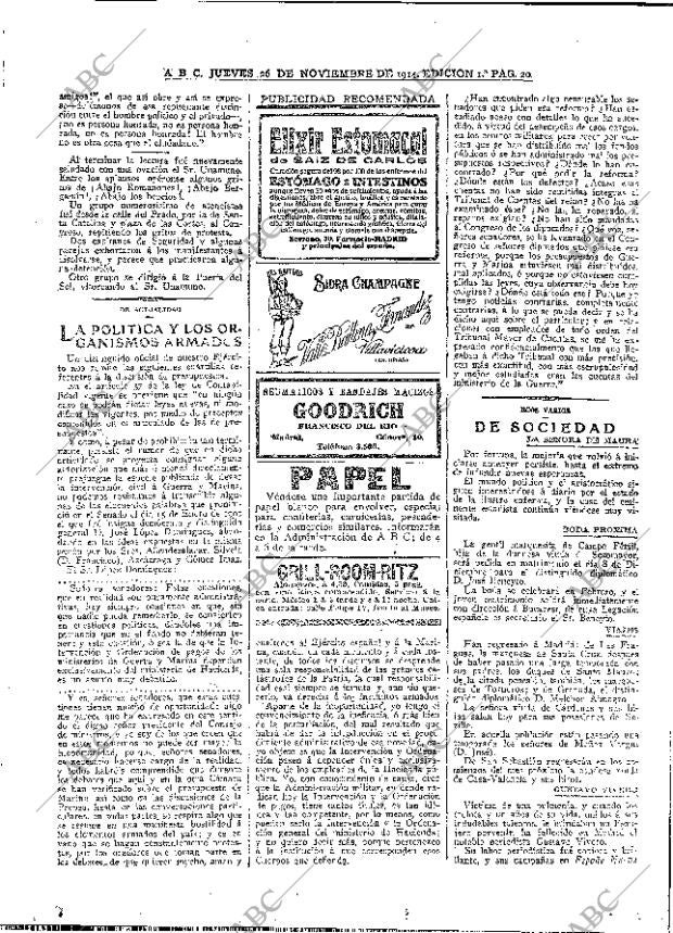 ABC MADRID 26-11-1914 página 20