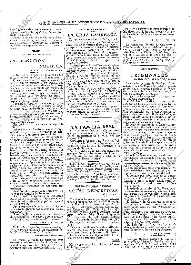 ABC MADRID 26-11-1914 página 21
