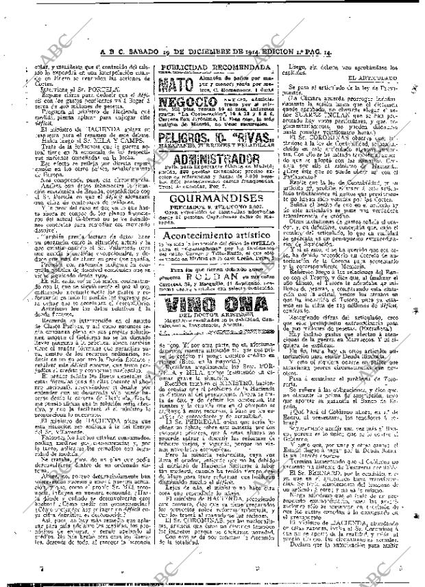 ABC MADRID 19-12-1914 página 14