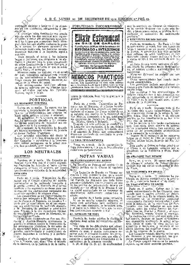 ABC MADRID 21-12-1914 página 13