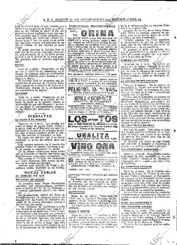 ABC MADRID 22-12-1914 página 12