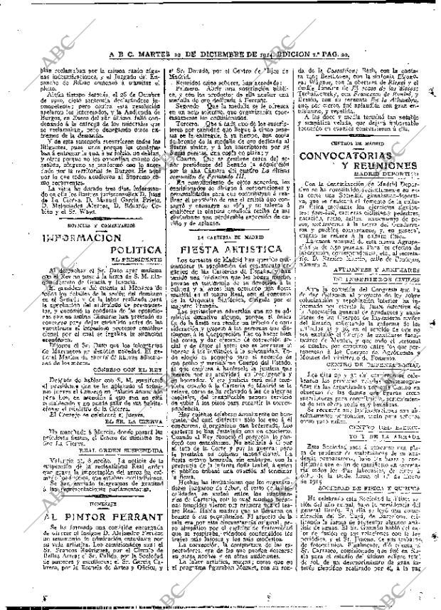 ABC MADRID 22-12-1914 página 20