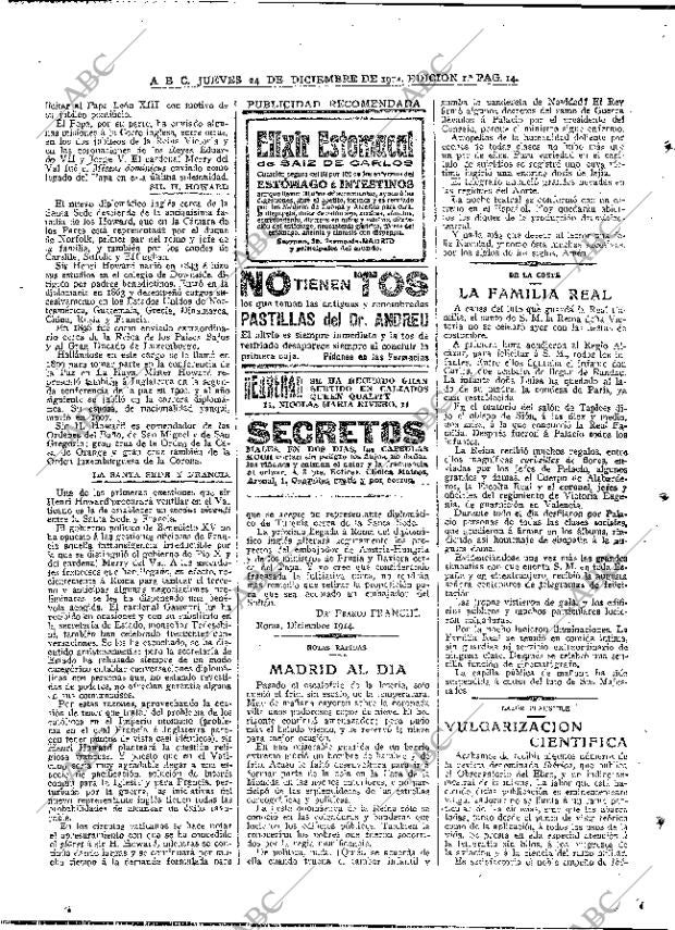 ABC MADRID 24-12-1914 página 14