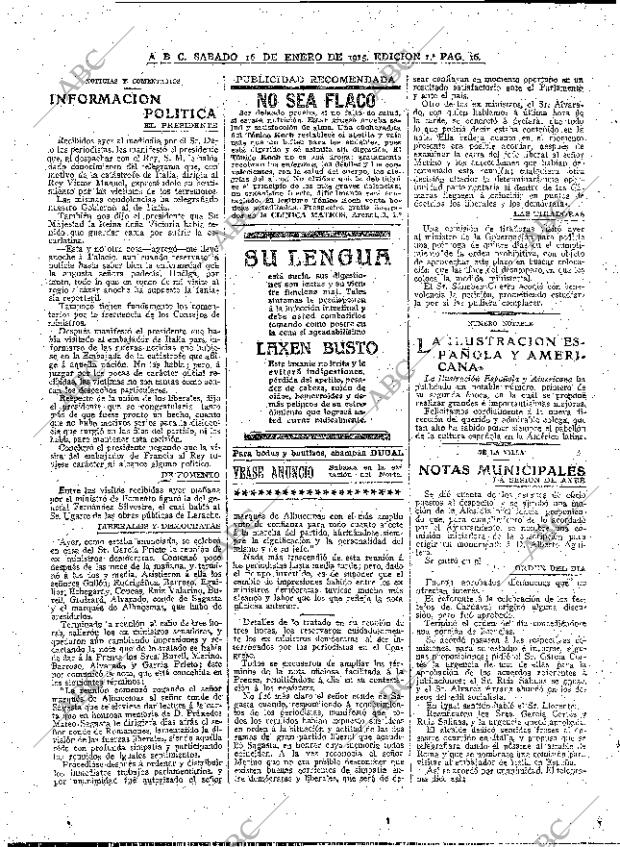 ABC MADRID 16-01-1915 página 16