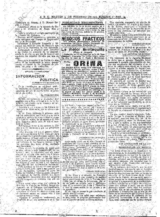 ABC MADRID 09-02-1915 página 14