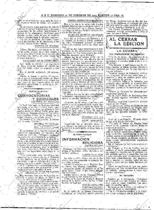 ABC MADRID 21-02-1915 página 16