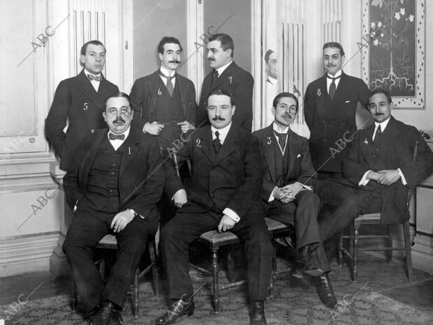 Rosado (1), Muñoz Santamaría (2), Luca de Tena (D. Fernando) (3), Nieto (4),...