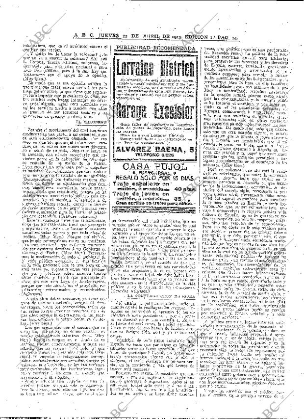 ABC MADRID 22-04-1915 página 14