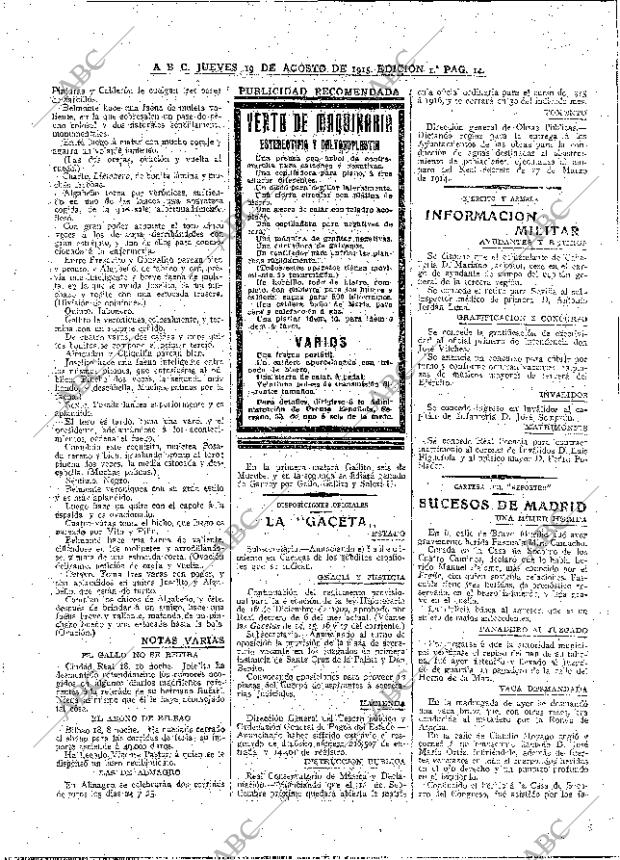 ABC MADRID 19-08-1915 página 14