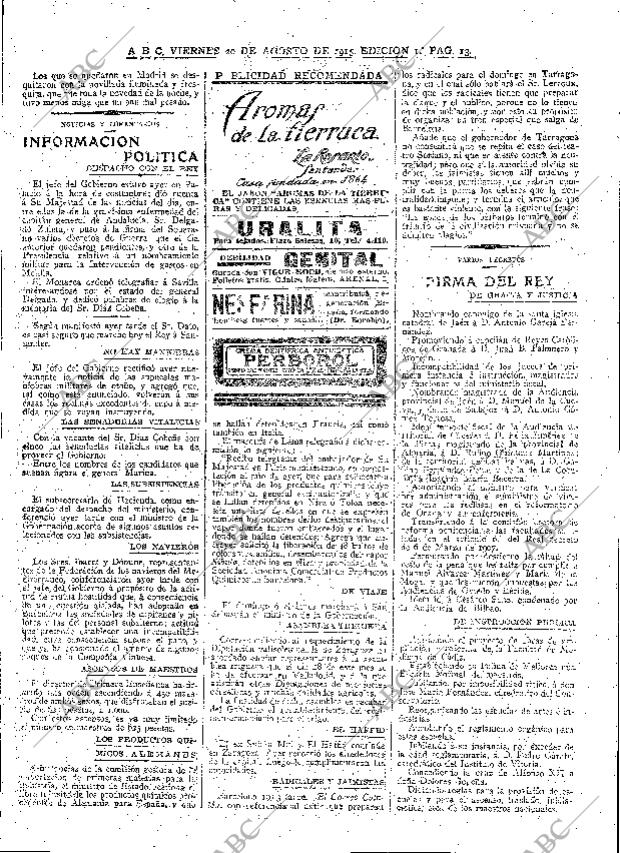 ABC MADRID 20-08-1915 página 13
