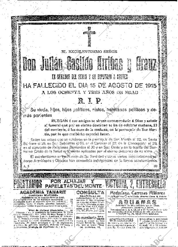 ABC MADRID 22-08-1915 página 18