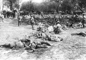 Descanso de una columna Alemana durante su marcha de avance por Rusia (al este...