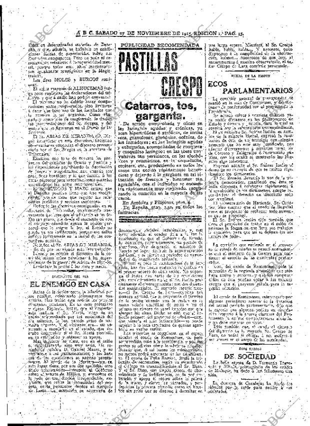 ABC MADRID 27-11-1915 página 15