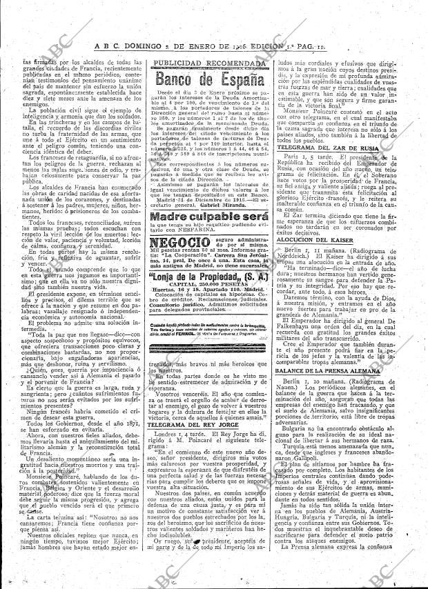 ABC MADRID 02-01-1916 página 11