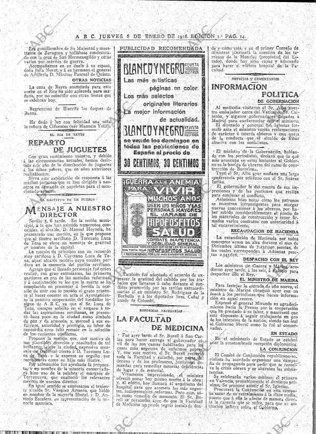 ABC MADRID 06-01-1916 página 14