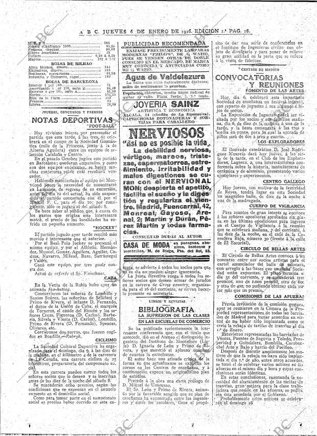 ABC MADRID 06-01-1916 página 18