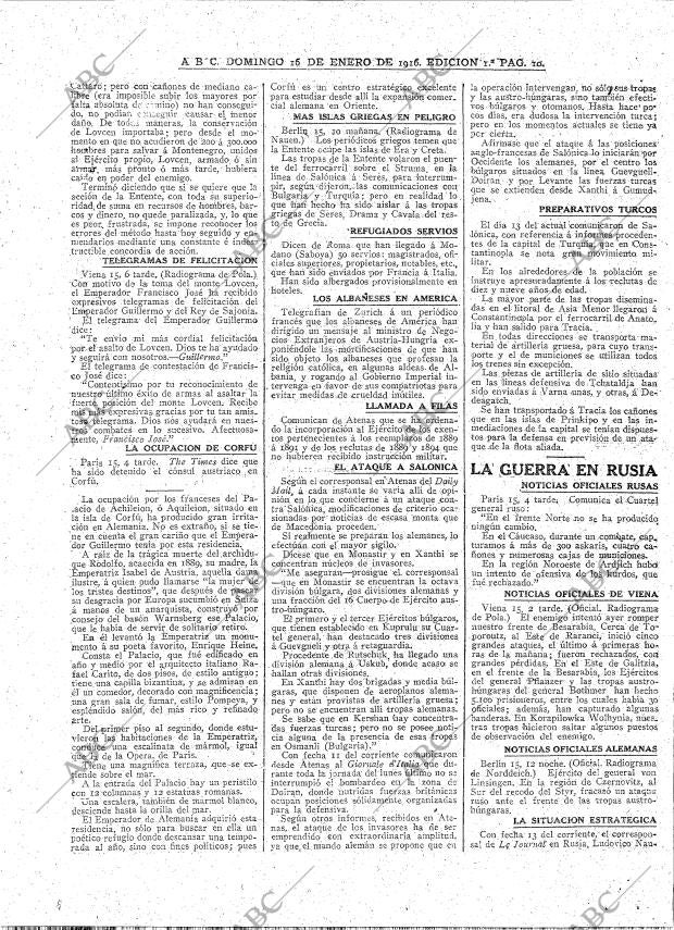 ABC MADRID 16-01-1916 página 10