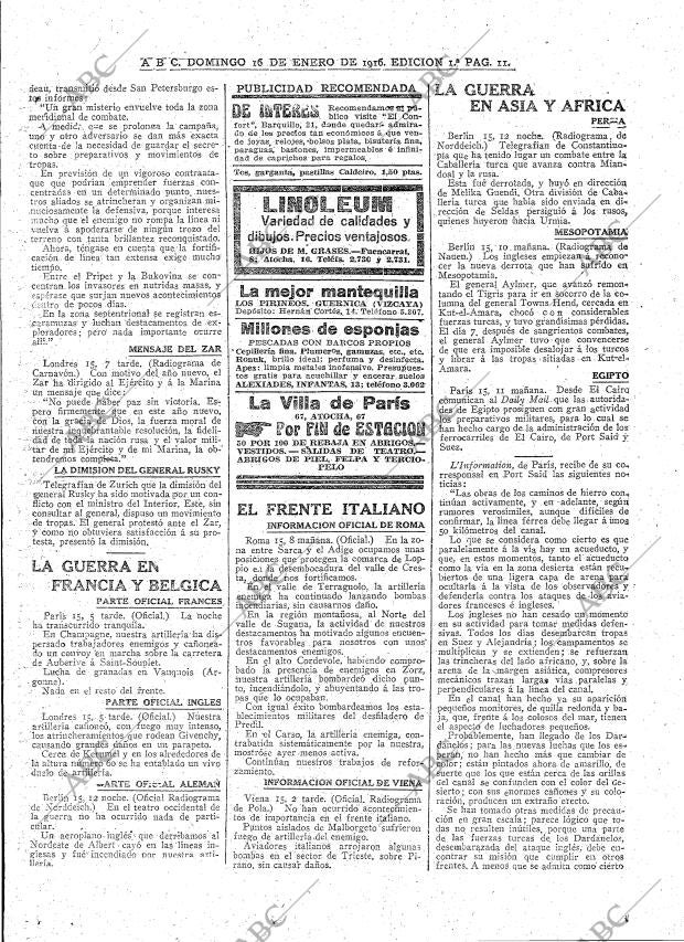 ABC MADRID 16-01-1916 página 11