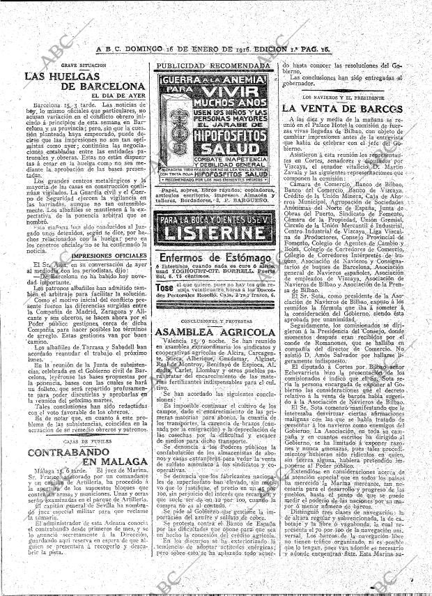 ABC MADRID 16-01-1916 página 16