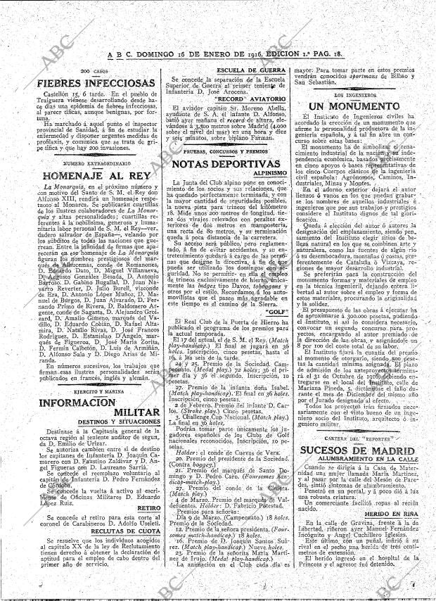 ABC MADRID 16-01-1916 página 18