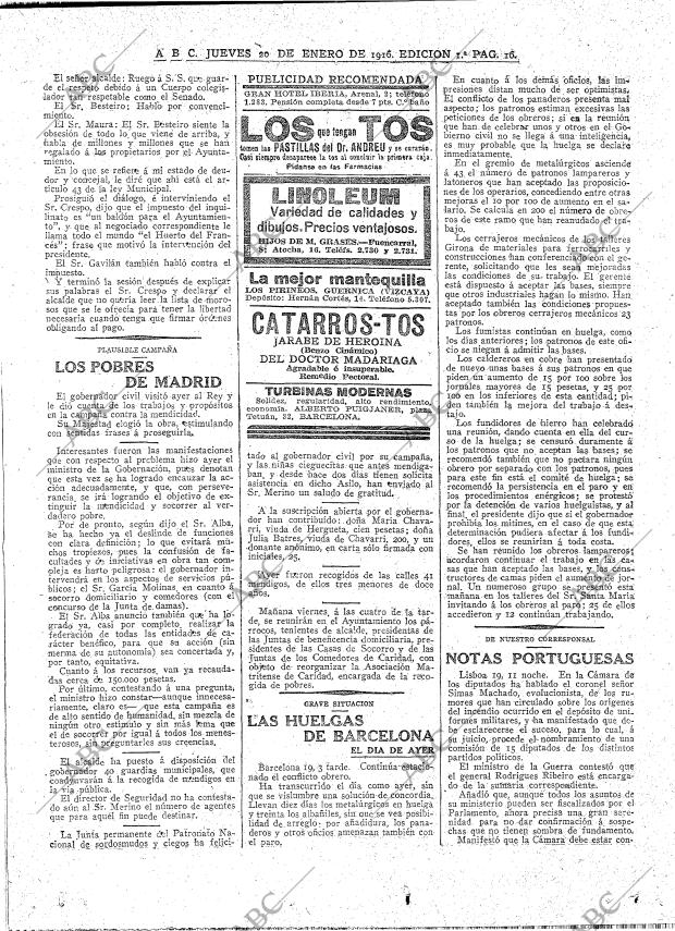 ABC MADRID 20-01-1916 página 14