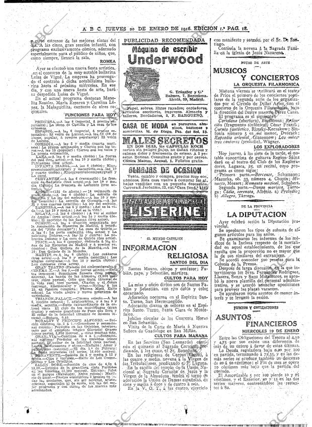 ABC MADRID 20-01-1916 página 16