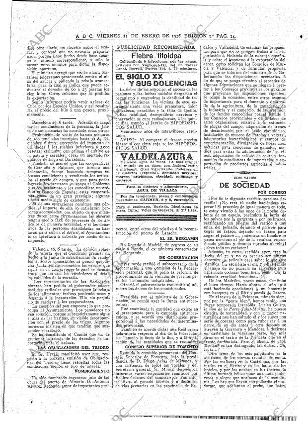 ABC MADRID 21-01-1916 página 14