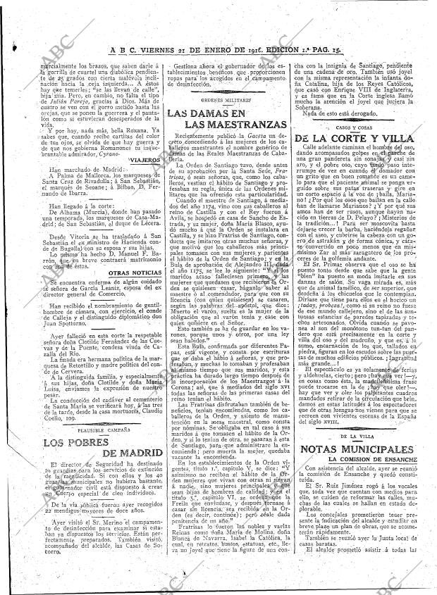 ABC MADRID 21-01-1916 página 15