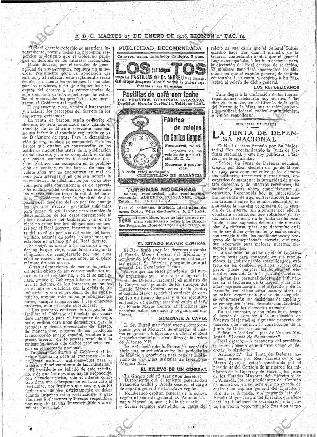 ABC MADRID 25-01-1916 página 14