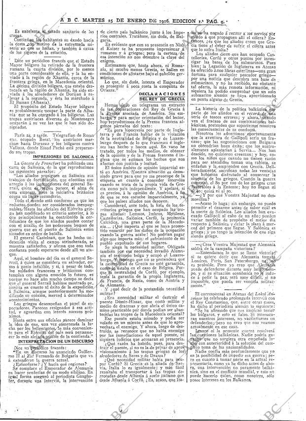 ABC MADRID 25-01-1916 página 9