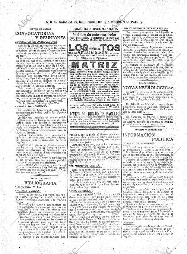 ABC MADRID 29-01-1916 página 14