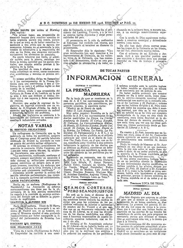 ABC MADRID 30-01-1916 página 11