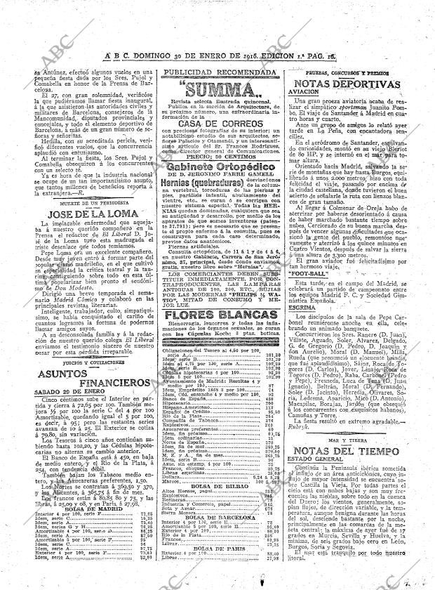 ABC MADRID 30-01-1916 página 16